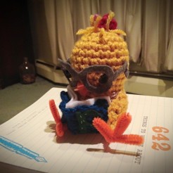crocheted chick